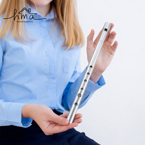 Juego de Flautas de Tin Whistle de Latón en Clave de Do, Flauta de Metal con Acabado Dorado y Plateado, Instrumento Musical para Principiantes, Práctica y Regalo - Product Image 5