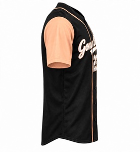 Camiseta de Béisbol Negra Sublimada Personalizada con Botones, Uniforme de Equipo, Nombre y Número 23 Cosidos, Transpirable y de Secado Rápido para Hombre - Product Image 4