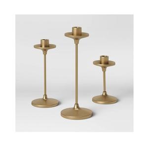 Porte-bougie rond en métal plaqué or et verre, design moderne, fait à la main, pour la décoration de la maison, de l'hôtel ou du restaurant - Product Image 2