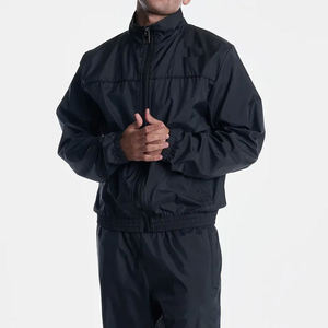 High Quality Men's Jackets lightweight plain solid smooth fabric waterproof tracksuit unisex oversize full <b>zip</b> nylon wear tracks - Product Image 4