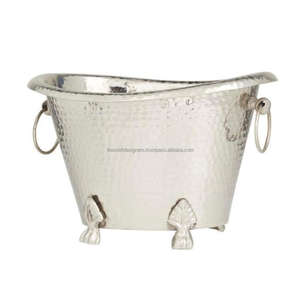 Calidad minimalista de acero cerveza vino champán enfriador Bar suministros niquelado plata bebida bañera fiesta ocasión mango enfriador - Product Image 5