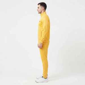 Men's <b>Yellow</b> Full Zip <b>Tracksuit</b> Casual 2 Piece Solid Color Jogging Sportswear Set Regular Fit Autumn Wear - Product Image 3