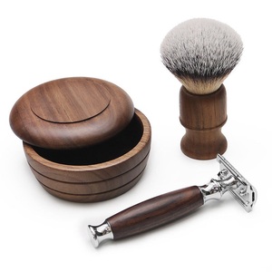 Personalized <b>Shaving</b> <b>Kit</b> Men Safety Razor 5 Blades Beard Care <b>Shaving</b> Razor Grooming Set Wet Shave Brush - Product Image 2