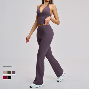 Conjunto Deportivo de Dos Piezas para Mujer, de Alta Calidad y Ecológico, con Estampado Digital a Cuadros, Transpirable, Cintura Elástica, Tallas Grandes - Product Image 5