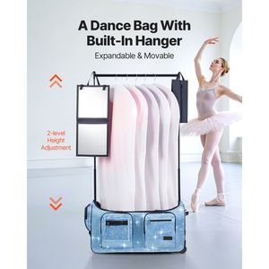 Sac de sport à roulettes de 29 pouces avec port USB, porte-vêtements réglable en hauteur, durable et sécurisé pour la salle de sport - Product Image 2