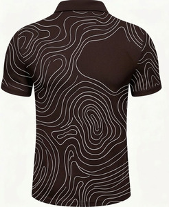 T-shirt Homme Imprimé Noir à Motif Abstrait Tricoté Respirant Coupe Slim Manches Courtes Art Lignes Modernes Personnalisé – Meilleure Vente - Product Image 4