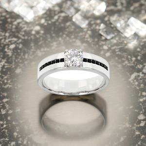 Anillo de bodas de plata de ley 925 para hombre, compromiso clásico, Diamante y Zirconia cúbica, chapado en rodio para fiestas - Product Image 5