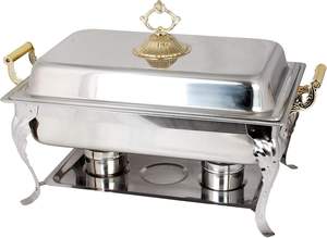 Plat à réchaud robuste pour service de buffet traiteur, fabriqué en acier inoxydable pour une présentation alimentaire professionnelle - Product Image 6