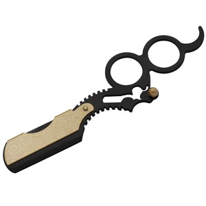 Gran oferta, de borde recto para dedos maquinilla de afeitar, herramienta de modelado de acero inoxidable, maquinilla de afeitar de peluquero de doble anillo para hombres con logotipo personalizado - Product Image 6