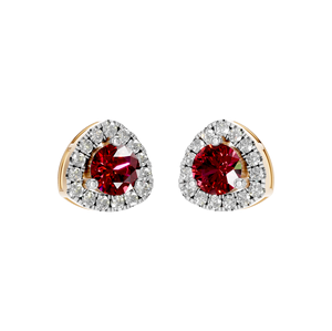 Luxury Women's 14k 18k White Gold Ruby Gemstone Stud <b>Earrings</b> Elegant Halo Statement <b>Diamond</b> Perfect Party Gift for Elegant - Product Image 2