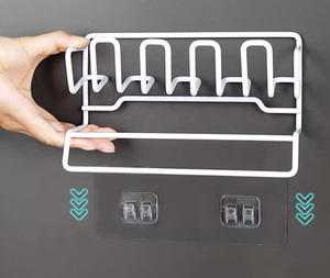 Soporte de esponja de cocina OEM/ODM con escurridor, organizador autoadhesivo para fregadero, jabonera, paño, cepillo, almacenamiento, con recubrimiento de polvo blanco - Product Image 1