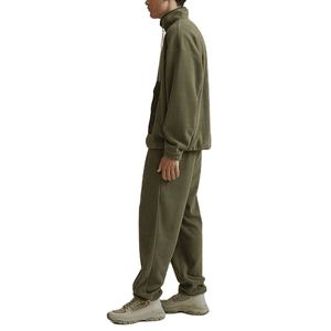 Sudadera con capucha y cremallera de un cuarto, de algodón térmico, extragrande, lisa, con logotipo personalizado OEM, para hombre, precio al por mayor. - Product Image 4