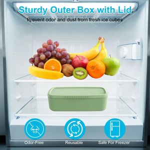 Molde de silicona para cubitos de hielo para vasos Stanley de 20OZ/30OZ/40OZ, con tapa y compartimento, de fácil desmolde, para vasos cilíndricos huecos de 20OZ/30OZ/40OZ - Product Image 4