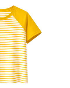 Custom Yellow <b>White</b> Striped Raglan T Shirt Cotton Summer Casual Wear Tee Contrast Sleeve Round Neck OEM Supplier Manufacturer - Product Image 4
