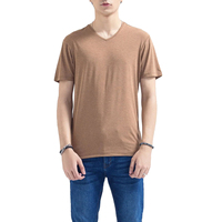 Kaos Pria V-Neck 100% Katun Berkualitas Tinggi - Ramah Lingkungan, Bahan 220g, OEM/ODM, Label Pribadi, Pesanan Grosir