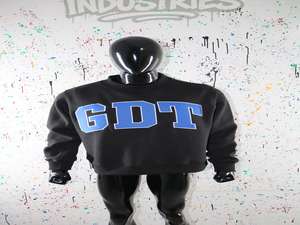 Sudadera GDT BLACK con cuello alto 100% azul con apliques bordados, sudadera de cuello ancho CLUSH SPORTS - Product Image 6
