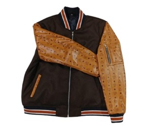 <b>Mens</b> Handmade Lambskin <b>Leather</b> <b>Bomber</b> Jacket Varsity Style Genuine <b>Leather</b> Fashion Jacket - Product Image 3