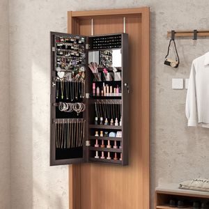 Armadio Specchio per Gioielli da 43,5 Pollici, Specchio a Figura Intera con Appendiabiti Regolabili e Organizer - Product Image 4