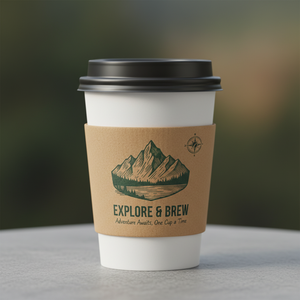 Manchon en papier kraft pour gobelet à café, fabriqué au Vietnam, impression personnalisée du logo, compatible micro-ondes, recyclable, pour café et restaurant - Product Image 5