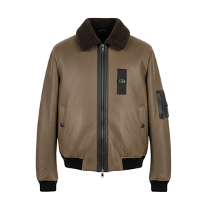 Genuine Leather <b>Shearling</b> Aviator <b>Jacket</b> <b>Men</b> Premium Sheepskin Fur Winter Coat Comfortable Warm Stylish Breathable Outerwear Fit - Product Image 1