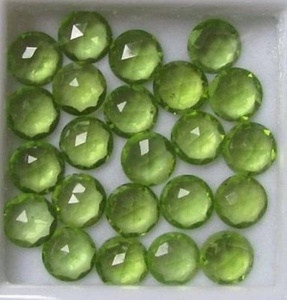Peridoto Natural Verde, Corte Rosa, Cabujones Redondos Lisos, Piedras Preciosas Calibradas Sueltas a Precio de Mayoreo en Línea, Precio de Mayoreo para Joyas - Product Image 3