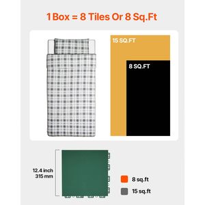 Piastrelle per Pavimento Hockey Dryland, Tappetino Versatile 12 X 12, 8 Pezzi, Pavimentazione Sportiva Incastrabile per Allenamento e Danza - Product Image 6