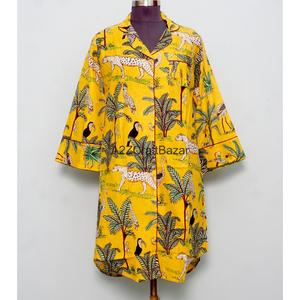 เสื้อคลุมสไตล์กิโมโนผ้าฝ้ายแท้ 100% สำหรับผู้หญิง ดีไซน์เก๋ไก๋ ผ้าไหมพลิ้วไหว สง่างาม ขายส่งชุดลำลอง - Product Image 1