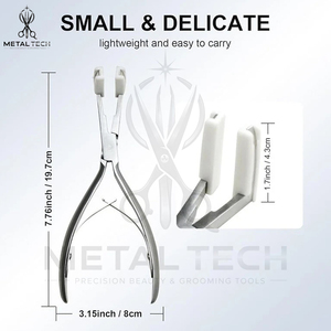 Pince à presser ergonomique pour extensions de cheveux, cadre métallique argenté brossé, mâchoires plates en silicone, outils de scellage pour salon - Product Image 3