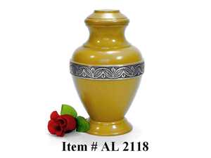 Urne funéraire en métal blanc pur pour cendres humaines - Élégante urne commémorative artisanale avec motif floral de lys orange vibrant - Secu - Product Image 5
