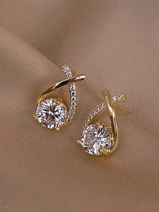 Boucles d'oreilles élégantes en alliage de perles et de cristaux pour femmes, plaquées or rose, motif floral, pour les occasions spéciales, bijoux de mode - Product Image 1