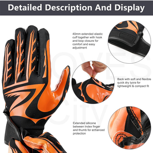 Guantes de Fútbol Americano de Cuero Antideslizantes e Impermeables con Tecnología de Agarre Avanzada, Transpirables y Ajustables, Personalizables - Product Image 6
