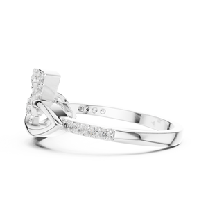 Bague en diamant taillé en laboratoire ETERNAL VINE, or blanc 18 carats plaqué rhodium, style minimaliste, pour fiançailles, fêtes, mariages, usage quotidien, pour femmes - Product Image 2