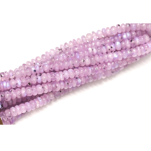 Cuentas de Piedra Lunar Arcoíris Lavanda en Forma de Rondelle: Joyería Artesanal de Calidad - Product Image 5