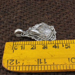 Collar de Plata de Ley 925 Hecho a Mano con Colgante de Aguamarina Natural, Borda Punteada Artesanal, Venta al por Mayor - Product Image 4