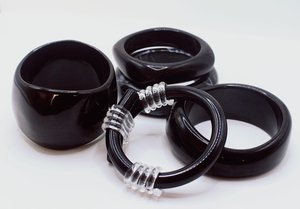 Bracelets en résine extra ronds de couleur mélangée simples pour femmes - Product Image 3