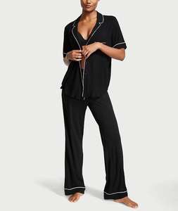 Ensemble de pyjama long en coton personnalisé pour femme, vêtements de détente et d'intérieur, pyjama en modal et bambou 2026 - Product Image 4