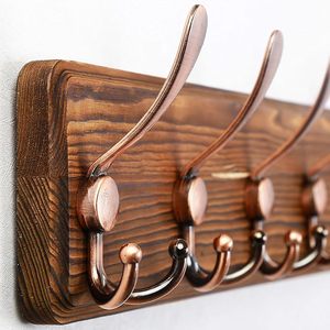 Perchero de Pared de Madera Rústica con 10 Ganchos Metálicos de 38.6 Pulgadas, Diseño Resistente y Ecológico que Ahorra Espacio para Ropa en la Entrada - Product Image 2