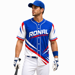 Camiseta de Béisbol Personalizada, Ropa Deportiva de Alto Rendimiento, Uniforme de Entrenamiento, Manga Corta, 100% Poliéster, Secado Rápido - Product Image 3