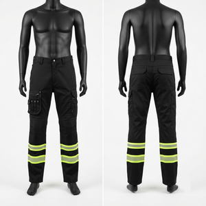 Premium 280 GSM Poly Cotton Hi Vis Orange <b>Work</b> Uniform Cargo <b>Pants</b> Reflective Tape Custom Embroidery - Product Image 3
