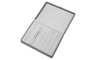 Grande boîte organisatrice de bagues rectangulaire de style japonais avec coins arrondis et doublure en velours pour la Saint-Valentin 280x190x50mm - Product Image 4