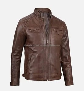 Chaqueta de cuero de diseño premium de alta calidad para hombre Última moda Ajuste regular con cuello alto para chaqueta de invierno para hombres - Product Image 2