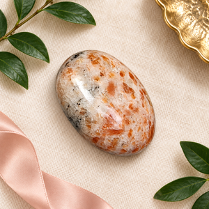 Pierre de méditation ovale en pierre de soleil naturelle polie, pierre de méditation anti-anxiété, décoration d'intérieur, cadeau - Product Image 6