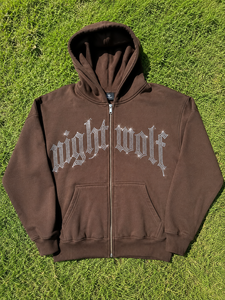 Sweat-shirt à capuche zippé personnalisé marron avec strass pour hommes et femmes, style streetwear oversize, sweat-shirt graphique en cristal, fabricant de sweats à capuche tendance - Product Image 6