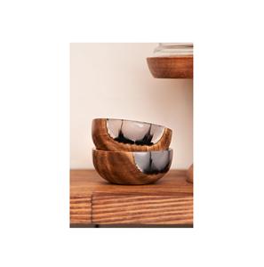 ชามสลัดไม้เคลือบเรซิ่นอีพ็อกซี่ทำมือ ปลอดสาร BPA พร้อมไม้เนื้อแข็งทนทานและเคลือบเรซิ่นเงางามเพื่อความเงางามยาวนาน - Product Image 3