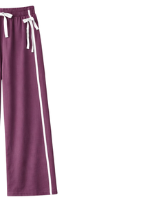 Pantalon de survêtement large pour femme, à rayures latérales, taille haute, coupe décontractée, avec cordon élastique, pour le sport et la détente, fournisseur OEM - Product Image 4