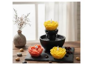 Beautiful Luxurious Spice Scented <b>Paraffin</b> Wax Aromatherapy Candles Handcrafted Flower-Shaped Environment-Friendly Decorative - Product Image 1