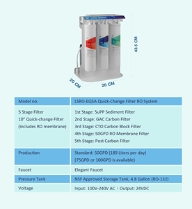 Filtro de Ósmosis Inversa de 5 Etapas para Fregadero, Construcción de Plástico, Fuente de Alimentación Eléctrica, Uso Doméstico, Instalación Económica - Product Image 4