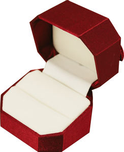 Caja de Joyería Rectangular con Anillo Individual, Superficie de Terciopelo Satinado y Estructura de Papel Impreso, 60x52x41mm, para el Día de San Valentín - Product Image 5