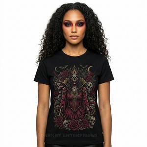 Camiseta Gráfica para Mujer, con Logotipo Personalizado, Estilo Guerrero de Fantasía, Horror, Algodón Premium, Estética Oscura, Fabricante de Ropa al por Mayor - Product Image 4