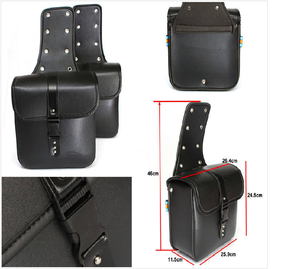 Sacs de selle de moto du fabricant en coton, nylon et polyester, sacoche latérale à outils, couleur personnalisée, sacoche à outils confortable pour la taille, fermeture à bouton-pression - Product Image 4